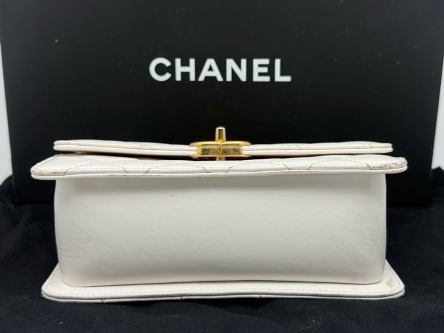 Chanel 香奈兒白金雙金珠cf鏈條包,19cm芯片款-6