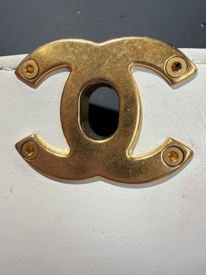 Chanel 香奈兒白金雙金珠cf鏈條包,19cm芯片款-12