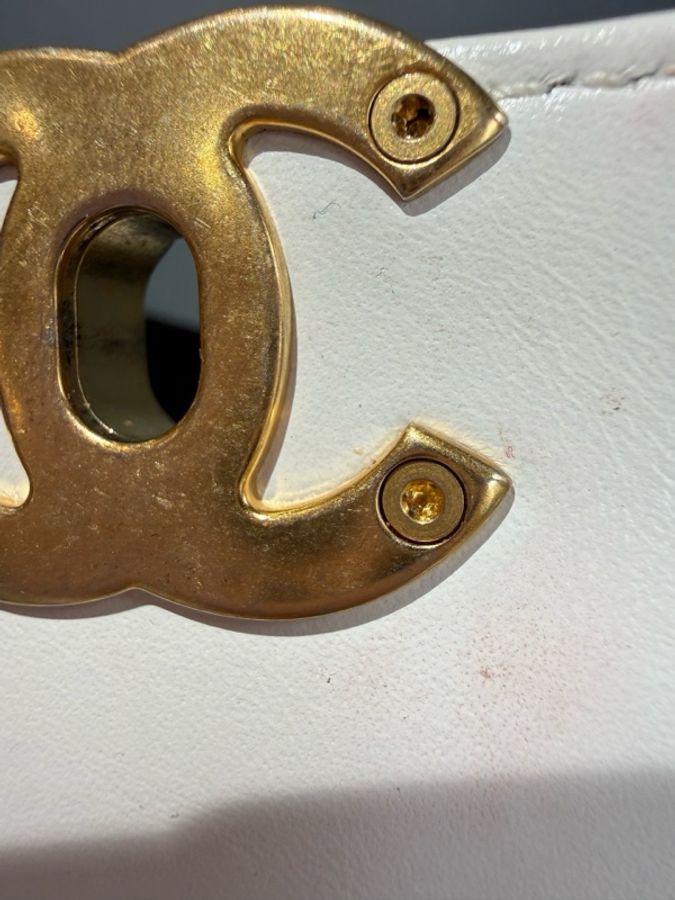Chanel 香奈兒白金雙金珠cf鏈條包,19cm芯片款-13