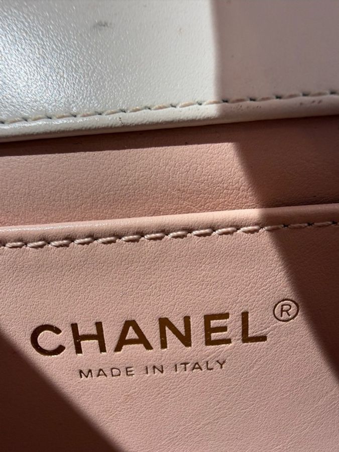 Chanel 香奈兒白金雙金珠cf鏈條包,19cm芯片款-15