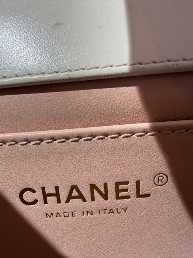 Chanel 香奈兒白金雙金珠cf鏈條包,19cm芯片款-16