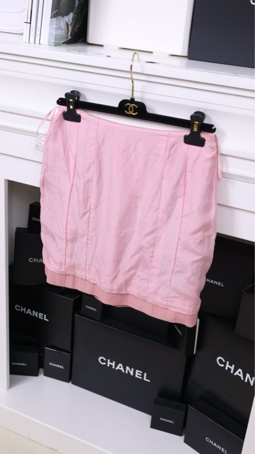 Chanel 94年秋冬秀款樱花粉四口袋外套半裙套装-8