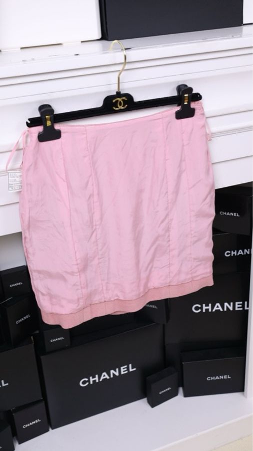 Chanel 94年秋冬秀款樱花粉四口袋外套半裙套装-9