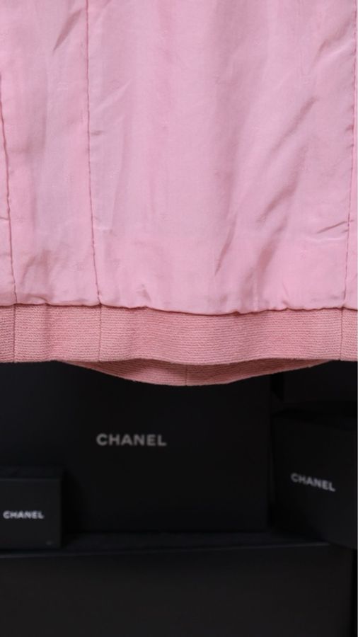 Chanel 94年秋冬秀款樱花粉四口袋外套半裙套装-20