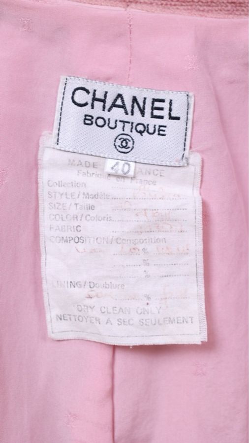 Chanel 94年秋冬秀款樱花粉四口袋外套半裙套装-29