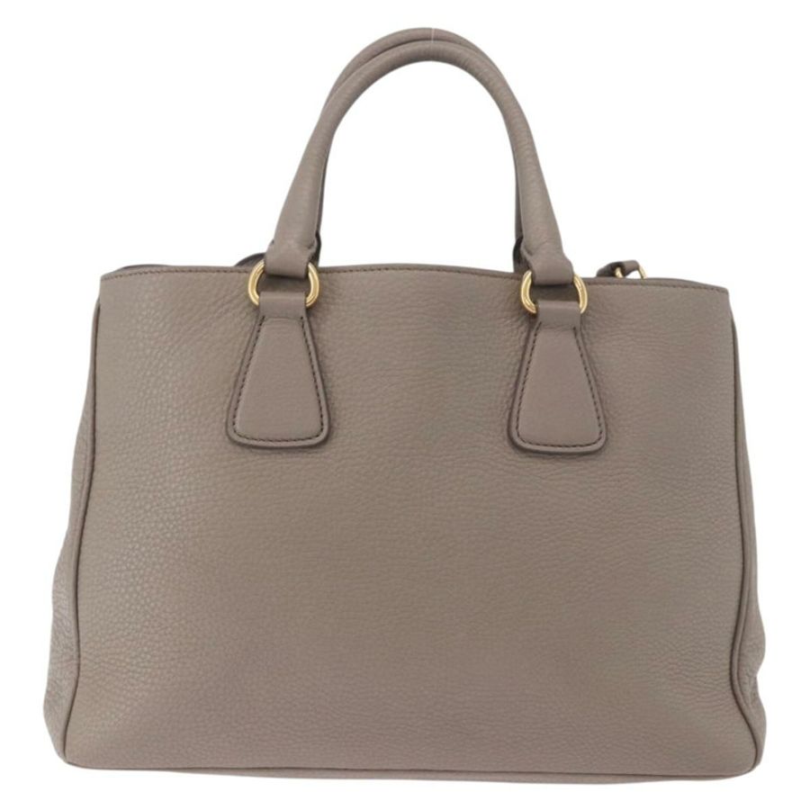 【日本直送】PRADA Vitterodino 手提包 皮革 兩用 灰色 金色 正品 BA13937V-1