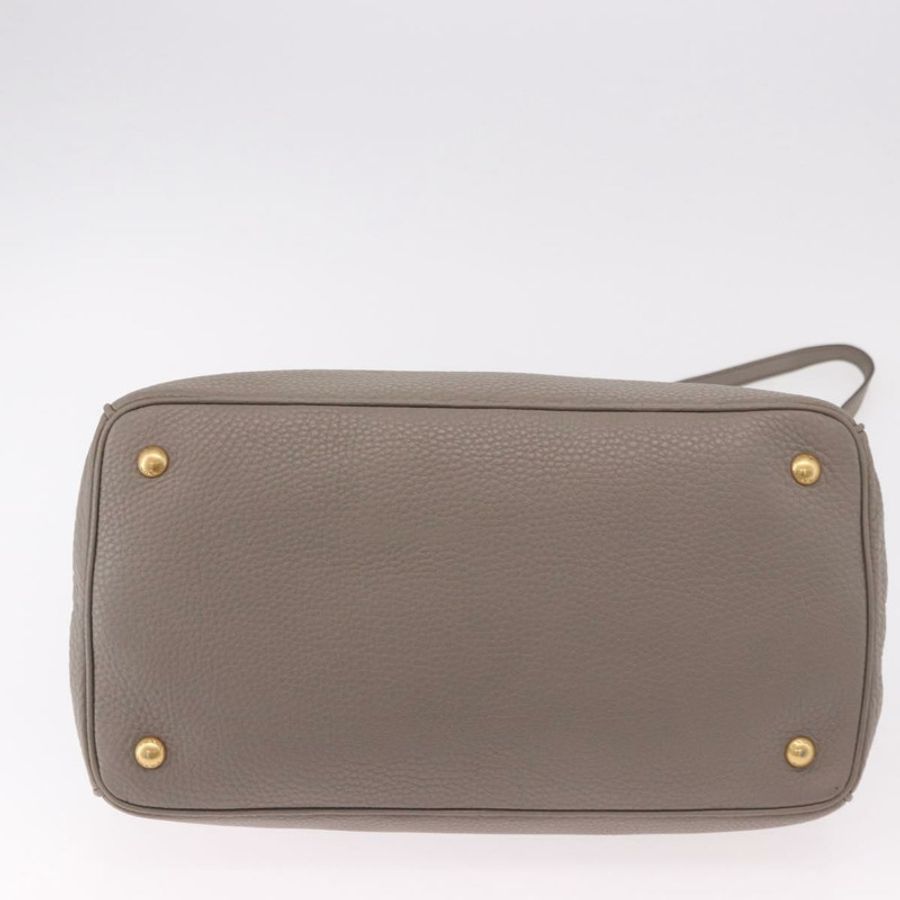 【日本直送】PRADA Vitterodino 手提包 皮革 兩用 灰色 金色 正品 BA13937V-4