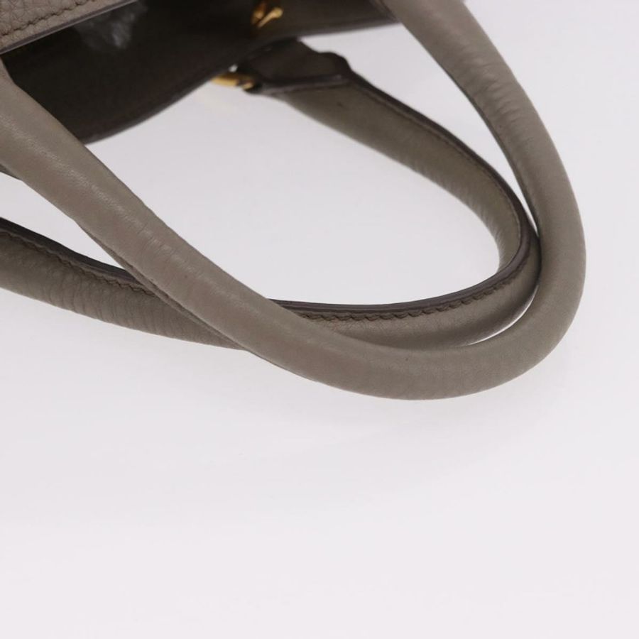 【日本直送】PRADA Vitterodino 手提包 皮革 兩用 灰色 金色 正品 BA13937V-6