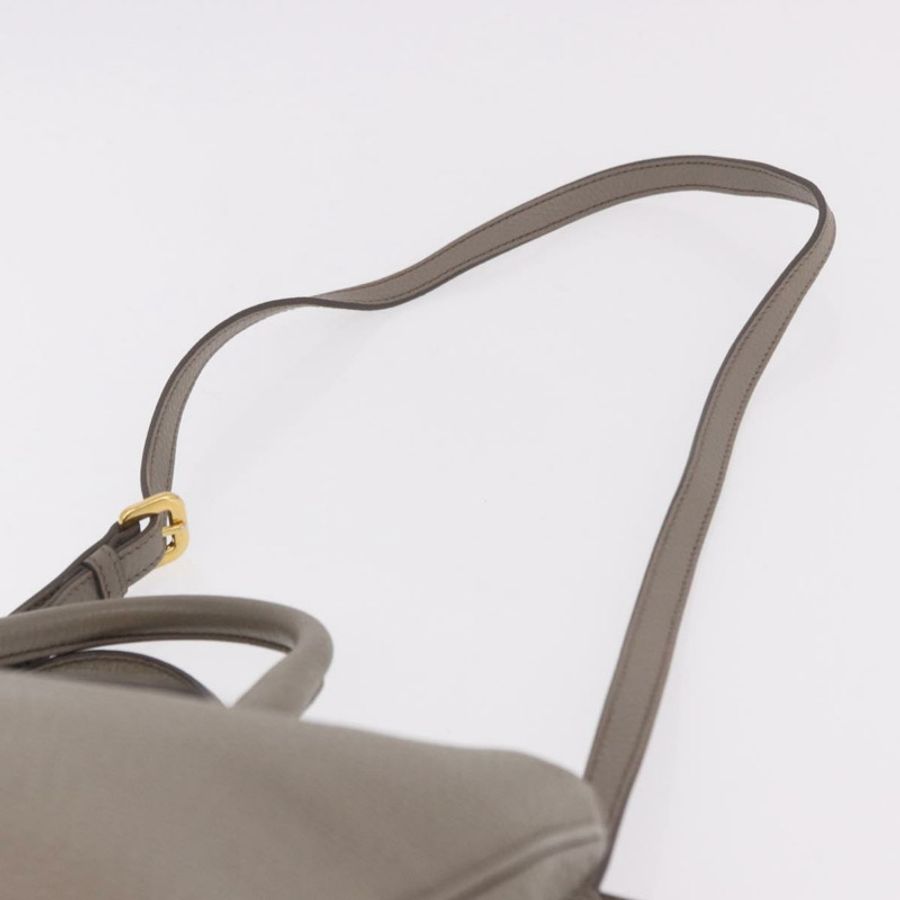 【日本直送】PRADA Vitterodino 手提包 皮革 兩用 灰色 金色 正品 BA13937V-14