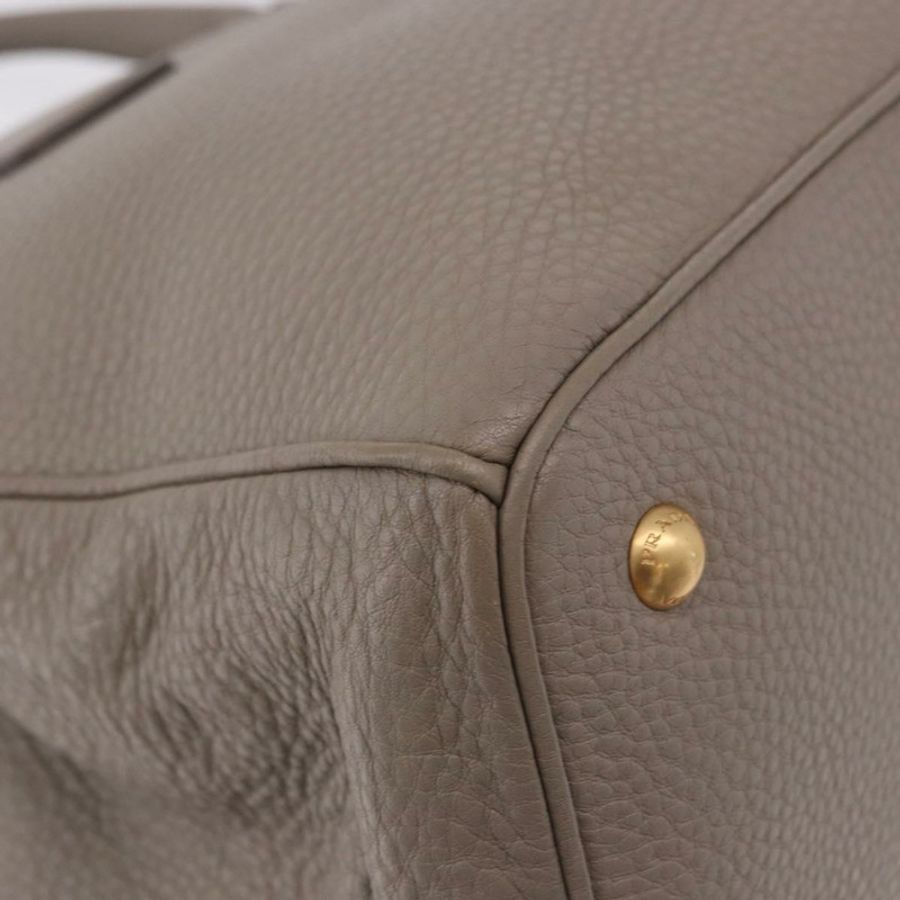 【日本直送】PRADA Vitterodino 手提包 皮革 兩用 灰色 金色 正品 BA13937V-15