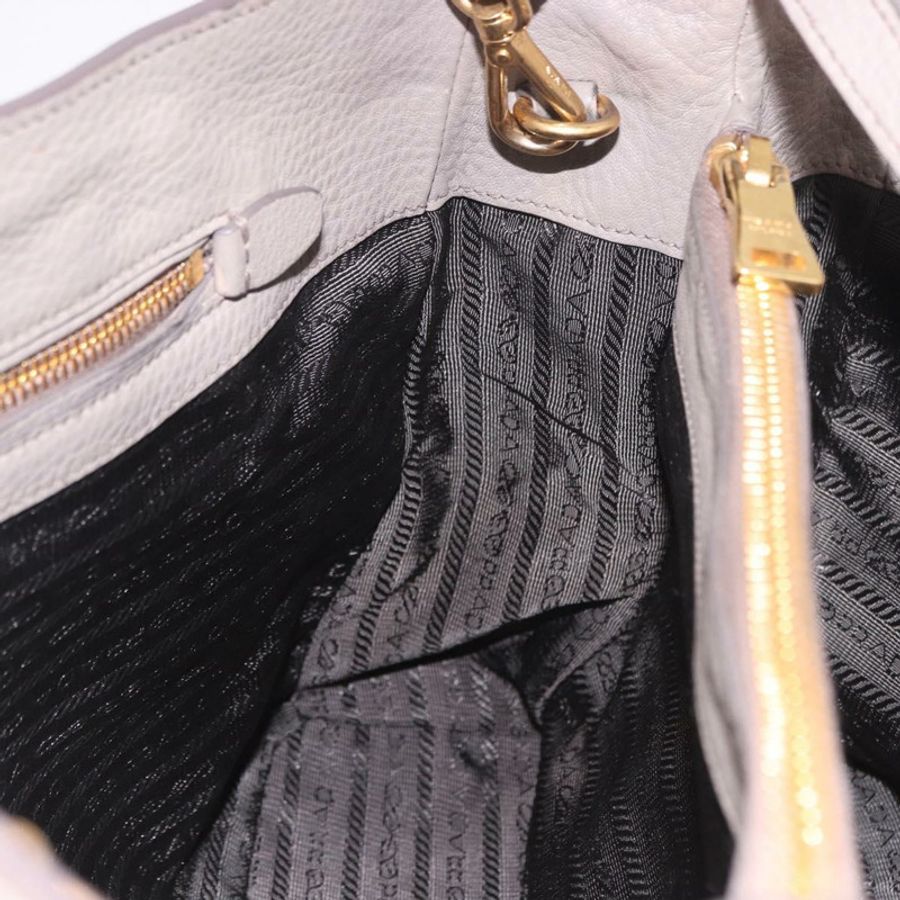 【日本直送】PRADA Vitterodino 手提包 皮革 兩用 灰色 金色 正品 BA13937V-23