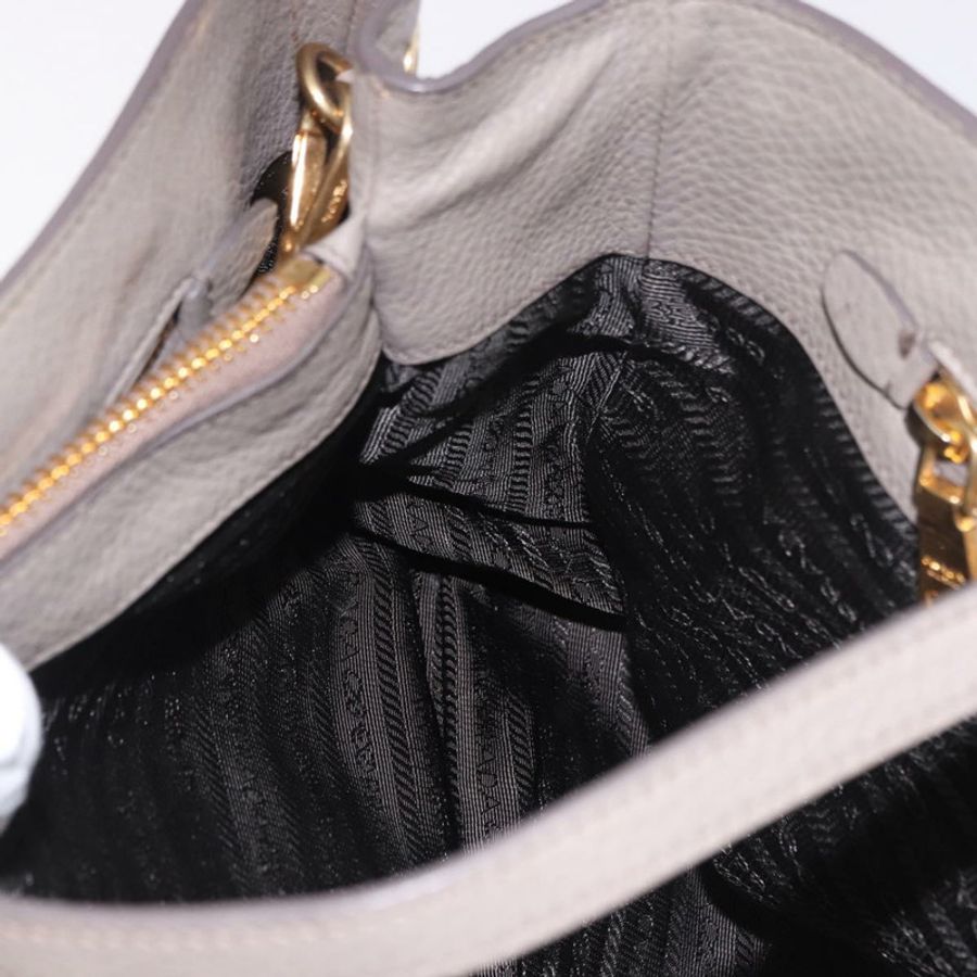 【日本直送】PRADA Vitterodino 手提包 皮革 兩用 灰色 金色 正品 BA13937V-24