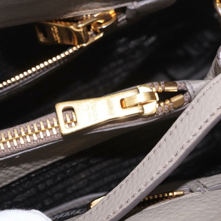 【日本直送】PRADA Vitterodino 手提包 皮革 兩用 灰色 金色 正品 BA13937V-27