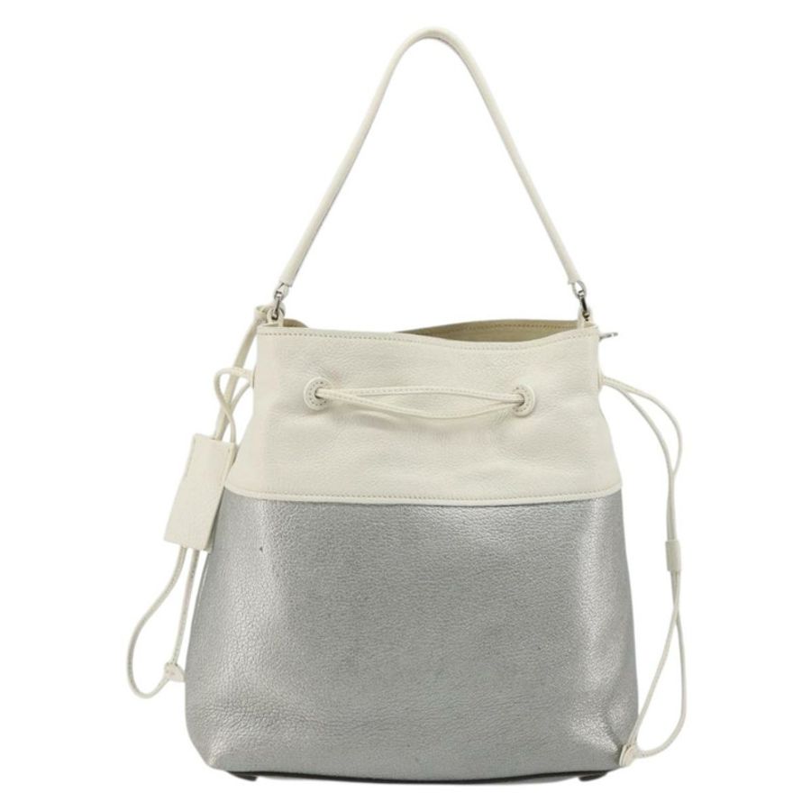 【日本直送】Miu Miu 銀色皮革單肩包 正品 BA13941A-1