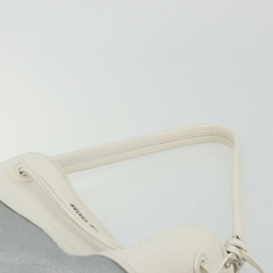 【日本直送】Miu Miu 銀色皮革單肩包 正品 BA13941A-7