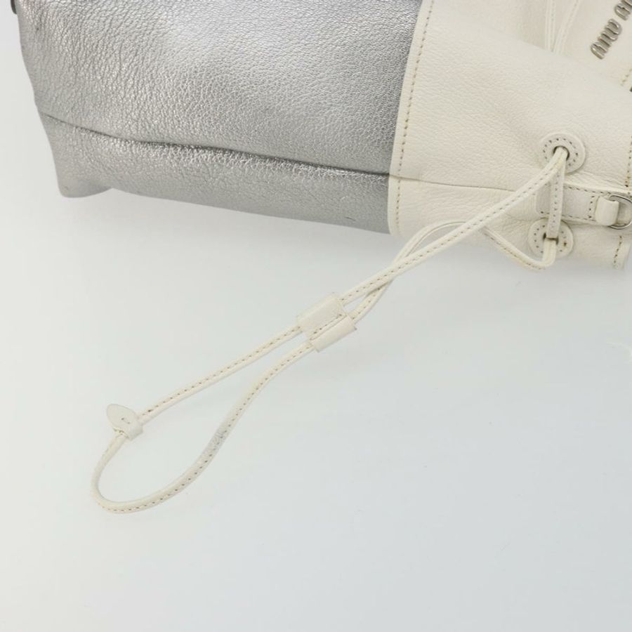 【日本直送】Miu Miu 銀色皮革單肩包 正品 BA13941A-16