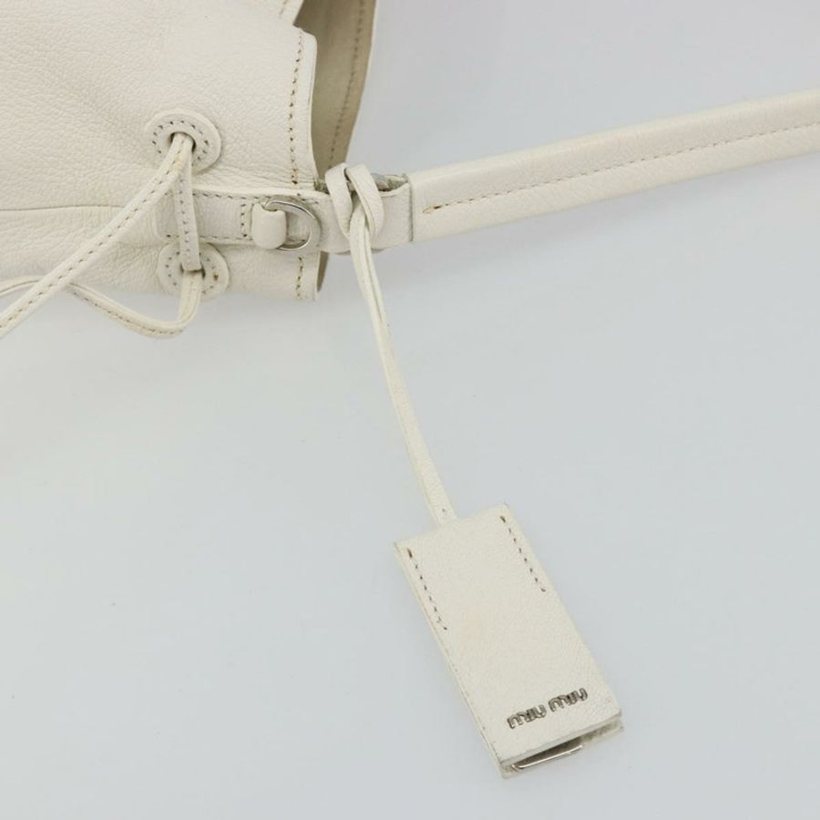 【日本直送】Miu Miu 銀色皮革單肩包 正品 BA13941A-17