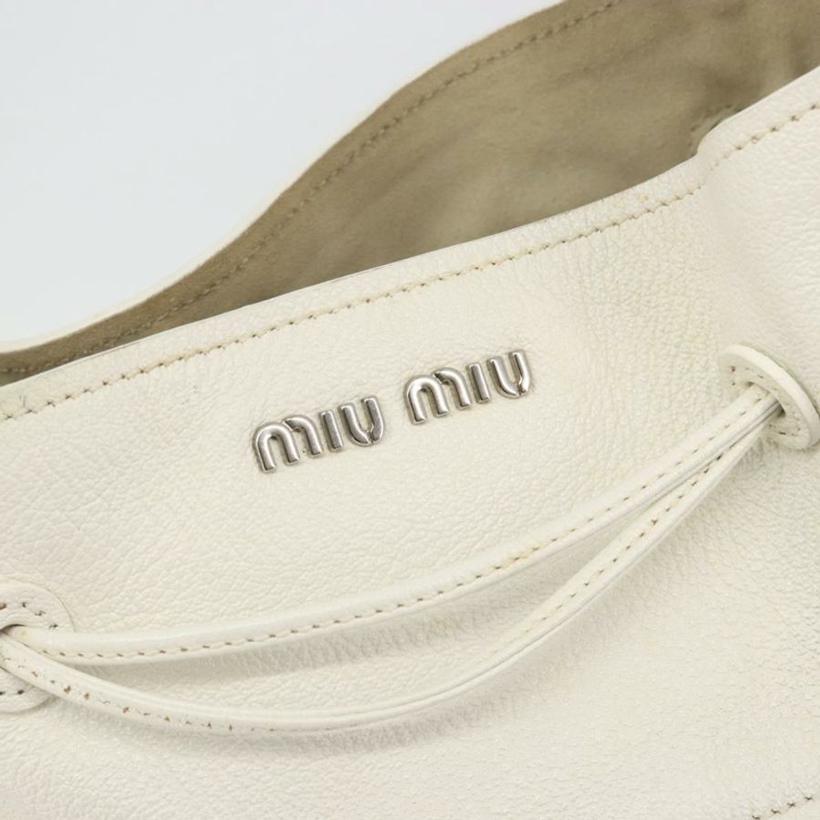 【日本直送】Miu Miu 銀色皮革單肩包 正品 BA13941A-18