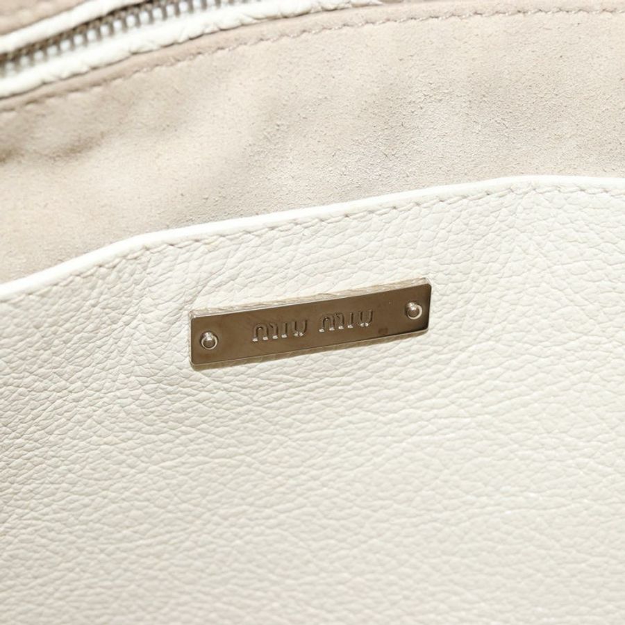 【日本直送】Miu Miu 銀色皮革單肩包 正品 BA13941A-19