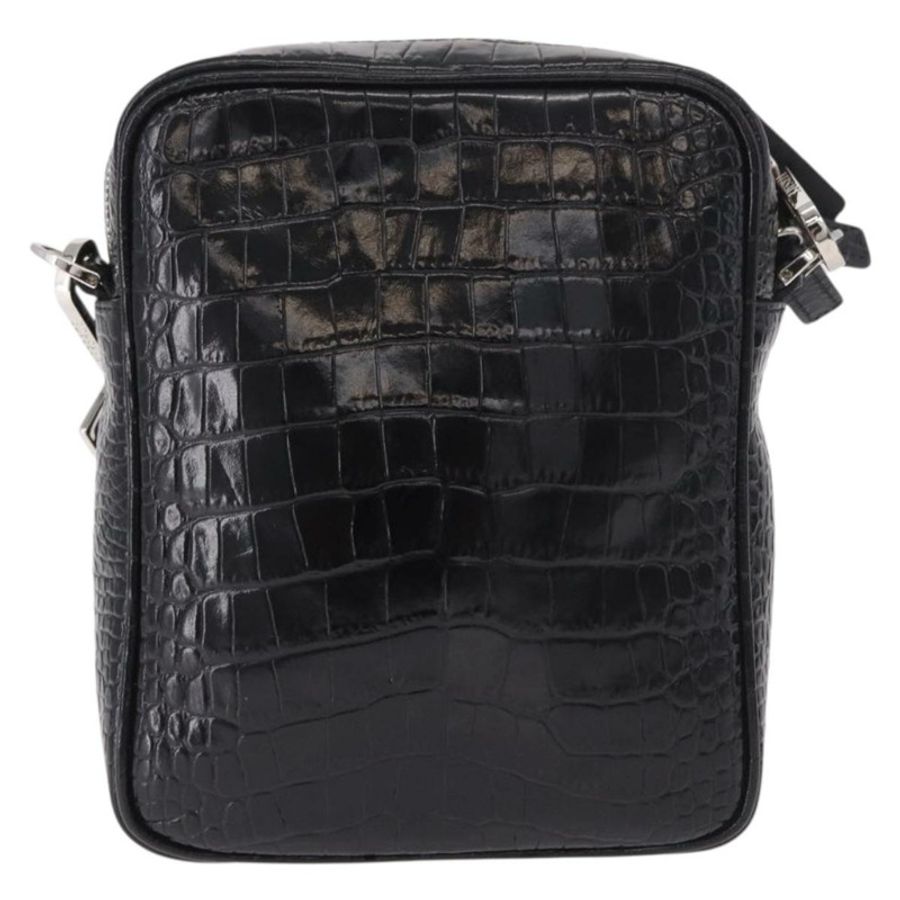 【日本直送】范思哲 (VERSACE) 黑色銀色皮革肩背包,正品 BA13966V-1