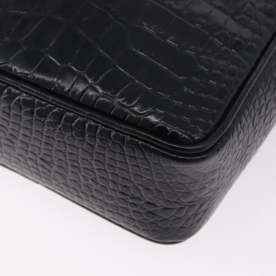 【日本直送】范思哲 (VERSACE) 黑色銀色皮革肩背包,正品 BA13966V-15