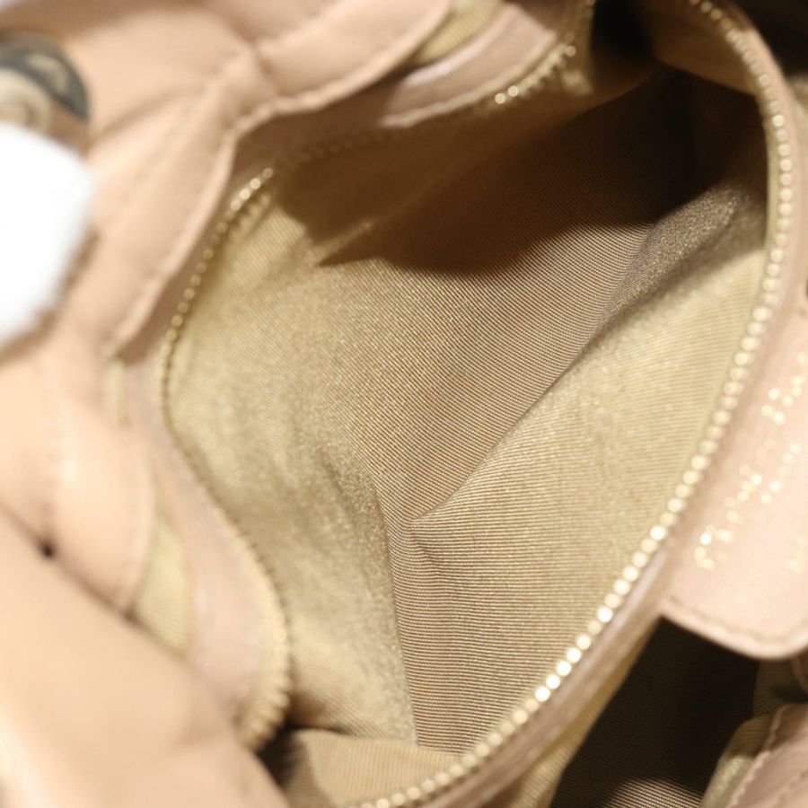 【日本直送】Christian Dior 鏈條抽繩包 皮革 米色 金色 正品 BA13968A-20