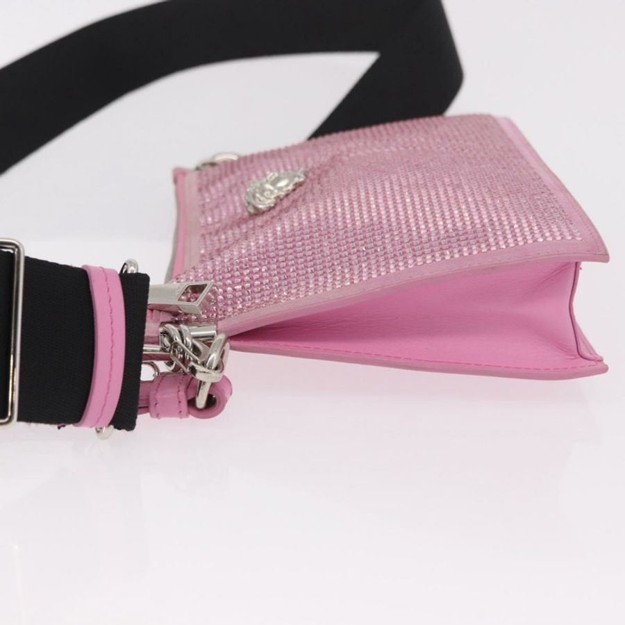 【日本直送】范思哲 (VERSACE) 粉紅銀色皮革肩背包,正品 BA13994A-3