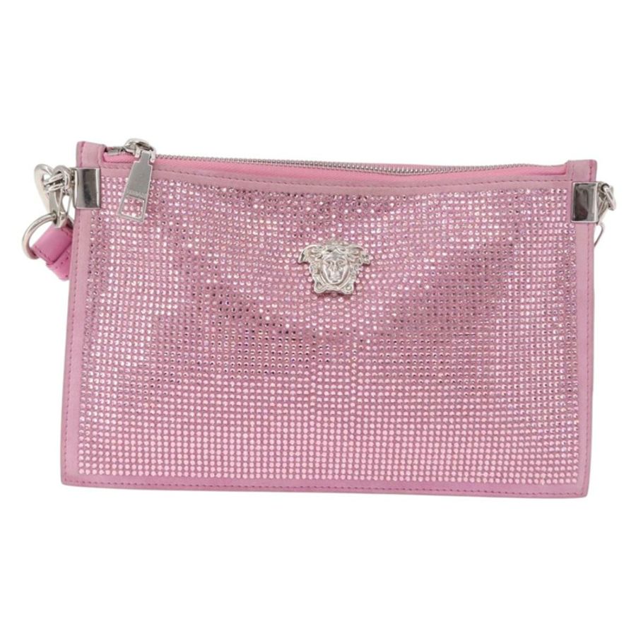 【日本直送】范思哲 (VERSACE) 粉紅銀色皮革肩背包,正品 BA13994A-12