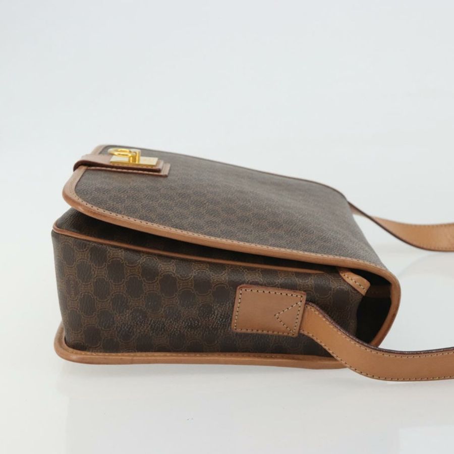 【日本直送】CELINE Macadam 肩背包 PVC 皮革 棕色 金色 正品 ka5180A-2