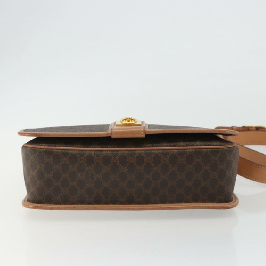 【日本直送】CELINE Macadam 肩背包 PVC 皮革 棕色 金色 正品 ka5180A-4