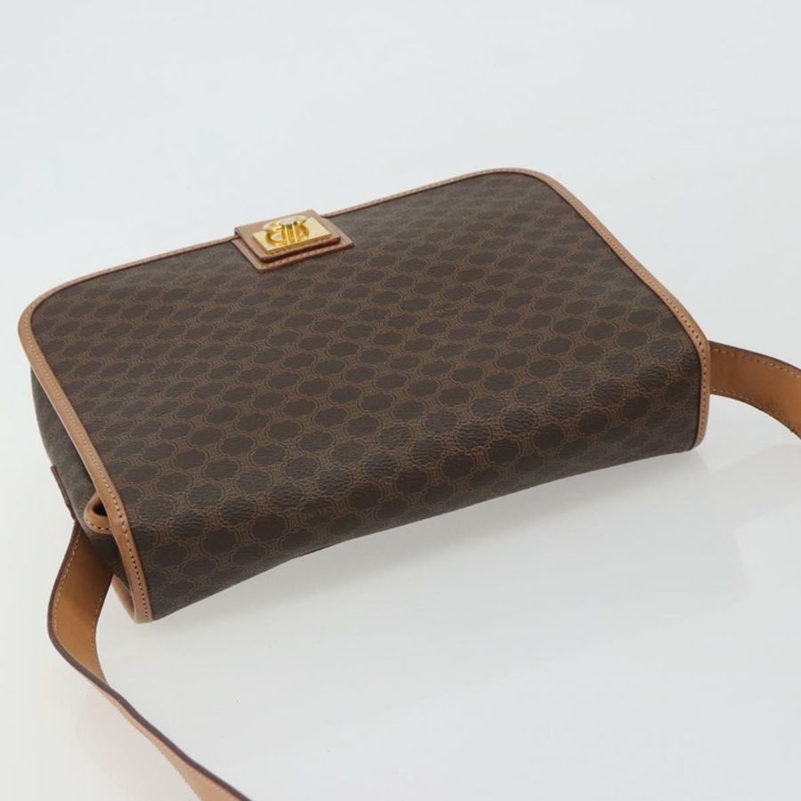 【日本直送】CELINE Macadam 肩背包 PVC 皮革 棕色 金色 正品 ka5180A-5