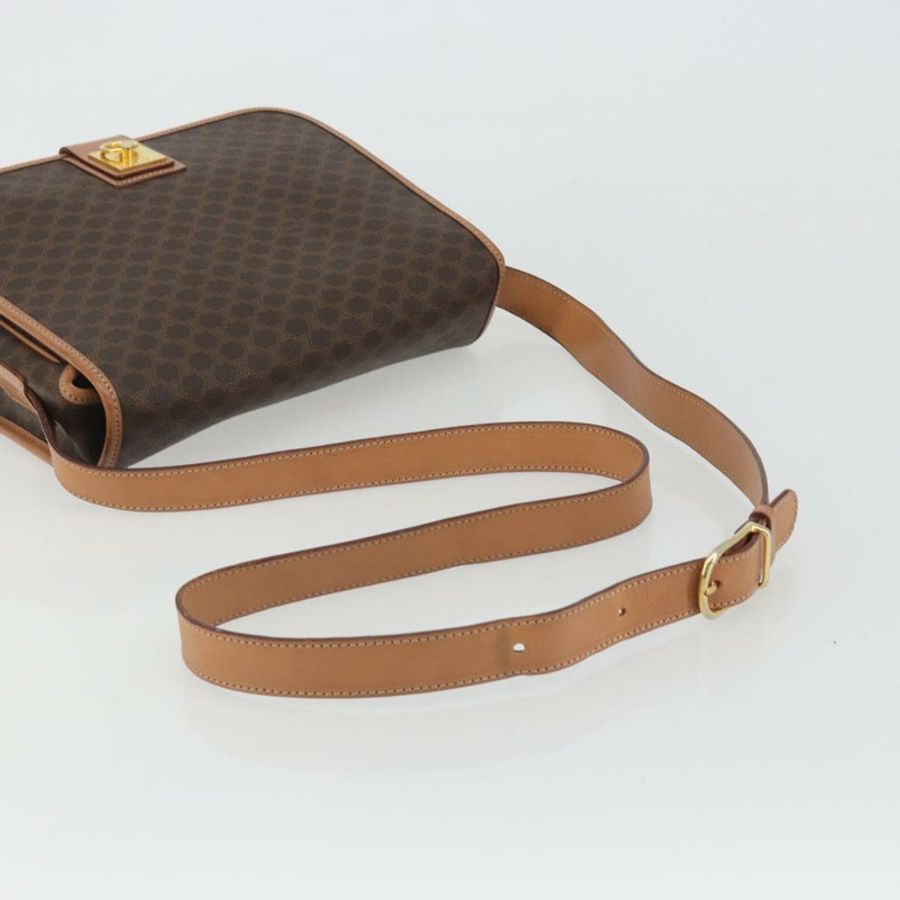 【日本直送】CELINE Macadam 肩背包 PVC 皮革 棕色 金色 正品 ka5180A-6
