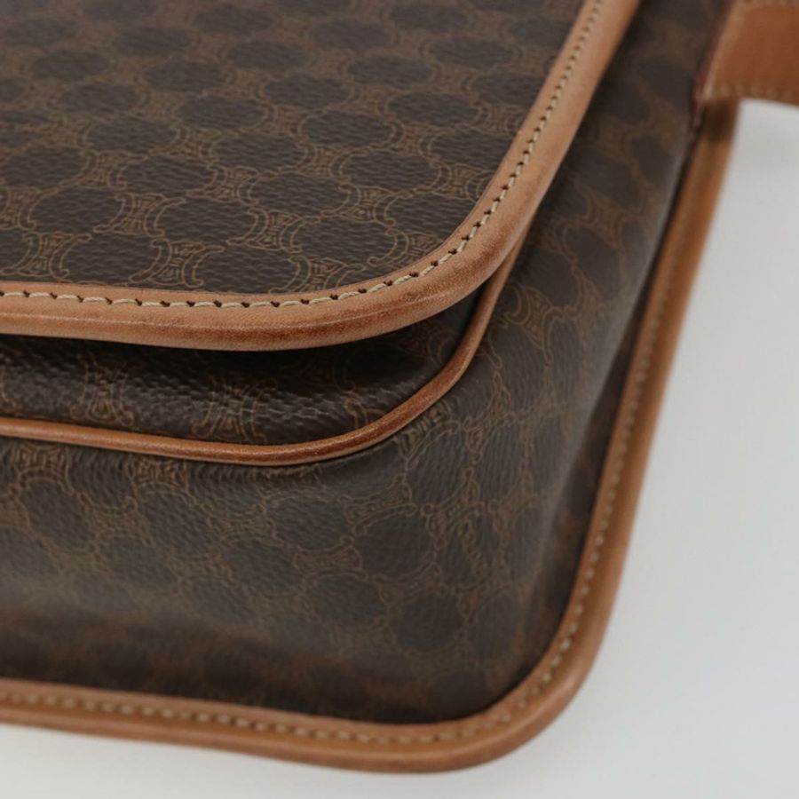 【日本直送】CELINE Macadam 肩背包 PVC 皮革 棕色 金色 正品 ka5180A-8