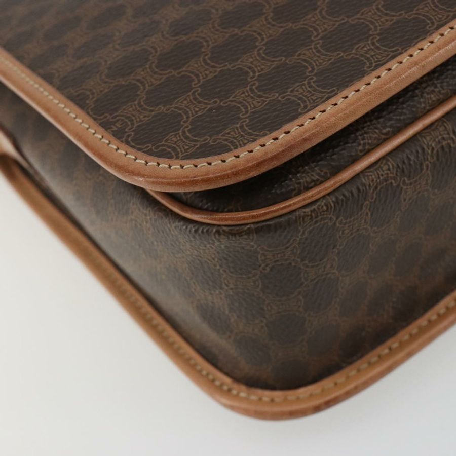 【日本直送】CELINE Macadam 肩背包 PVC 皮革 棕色 金色 正品 ka5180A-13