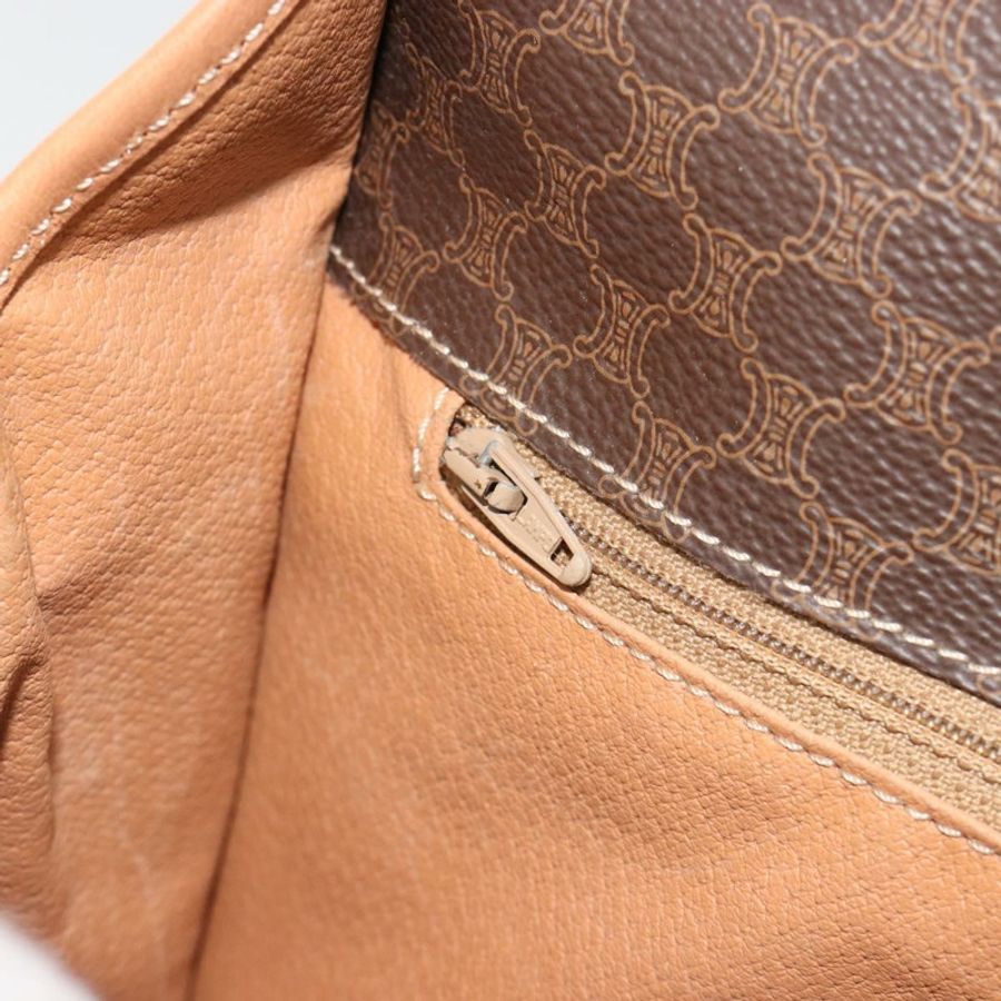 【日本直送】CELINE Macadam 肩背包 PVC 皮革 棕色 金色 正品 ka5180A-20