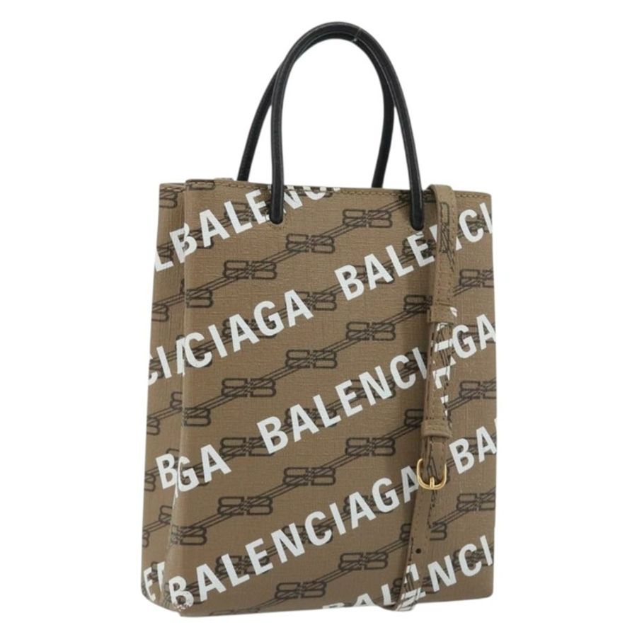 【日本直送】BALENCIAGA 大號購物手提包 皮革 兩用 棕色/金色 693805 Auth mr2711A-0