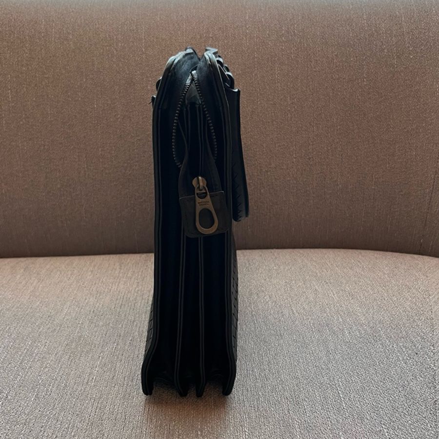 Bottega Veneta 葆蝶家BV手工編織牛皮公文包 黑色-3