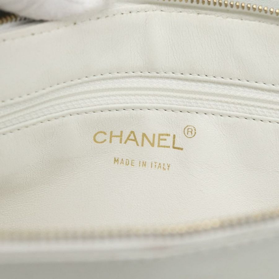 【日本直送】香奈兒 (CHANEL) 手袋,羊皮材質,白色金色,CC標誌,正品編號 mr2763V-18