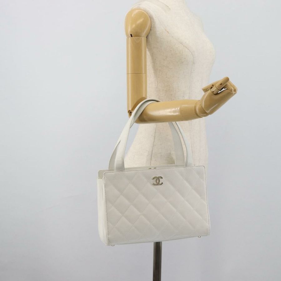 【日本直送】香奈兒 (CHANEL) 手袋,羊皮材質,白色金色,CC標誌,正品編號 mr2763V-26