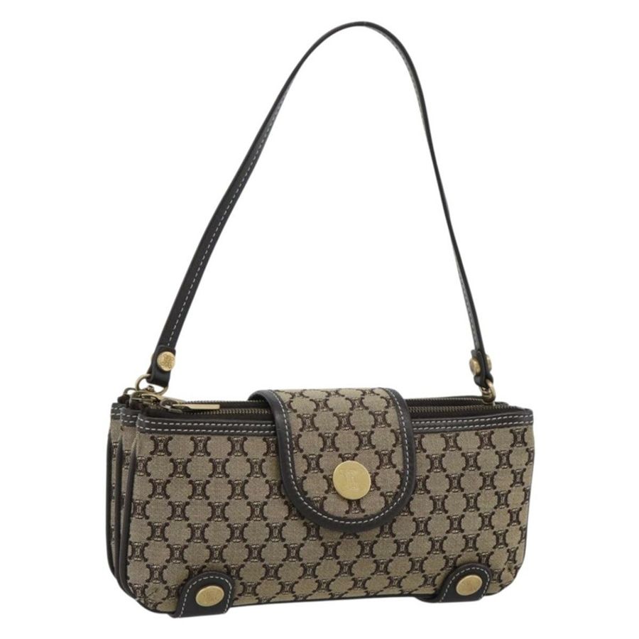 【日本直送】CELINE Macadam帆布手提包 棕色金色 Auth mr2790V-0