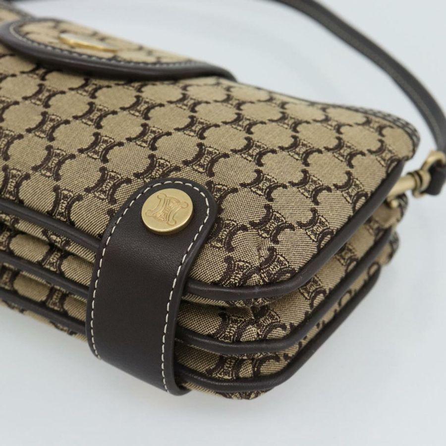 【日本直送】CELINE Macadam帆布手提包 棕色金色 Auth mr2790V-8