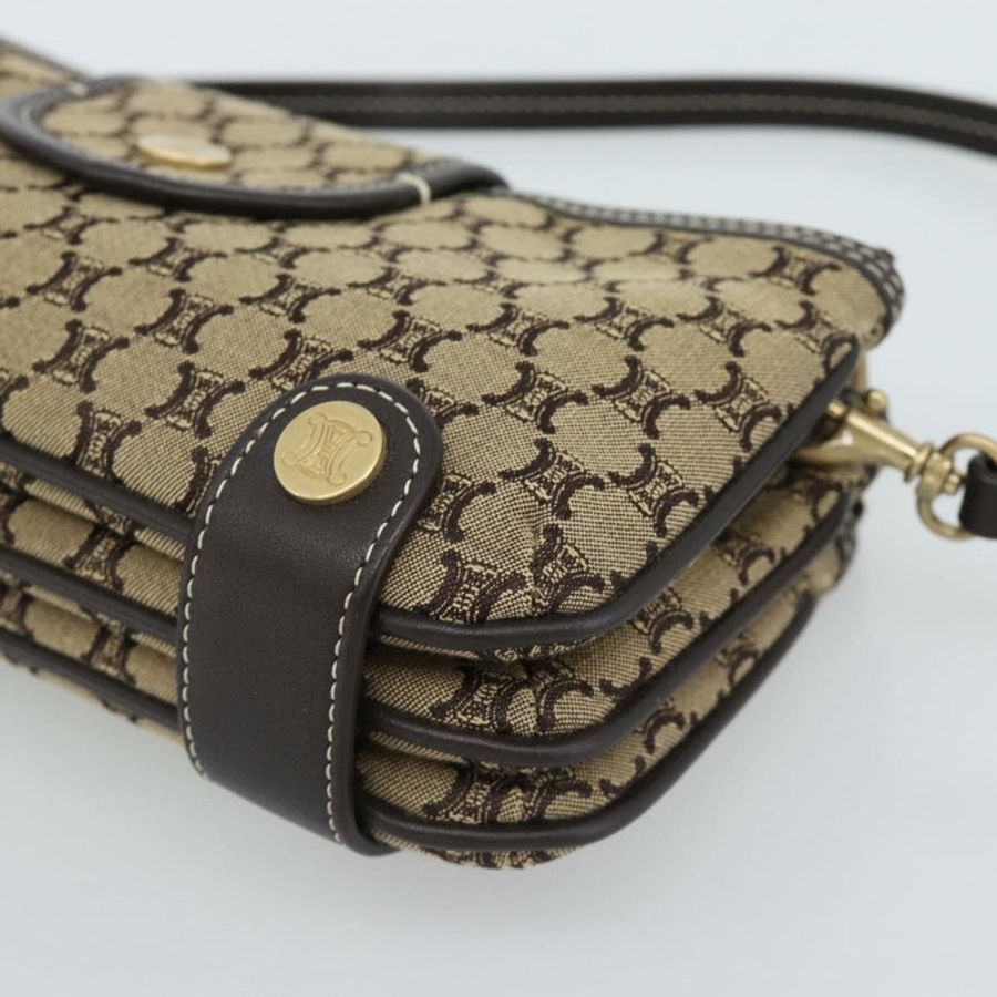 【日本直送】CELINE Macadam帆布手提包 棕色金色 Auth mr2790V-15