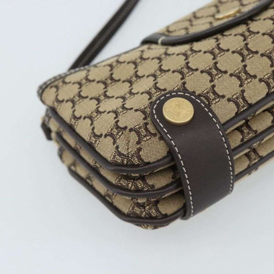【日本直送】CELINE Macadam帆布手提包 棕色金色 Auth mr2790V-16