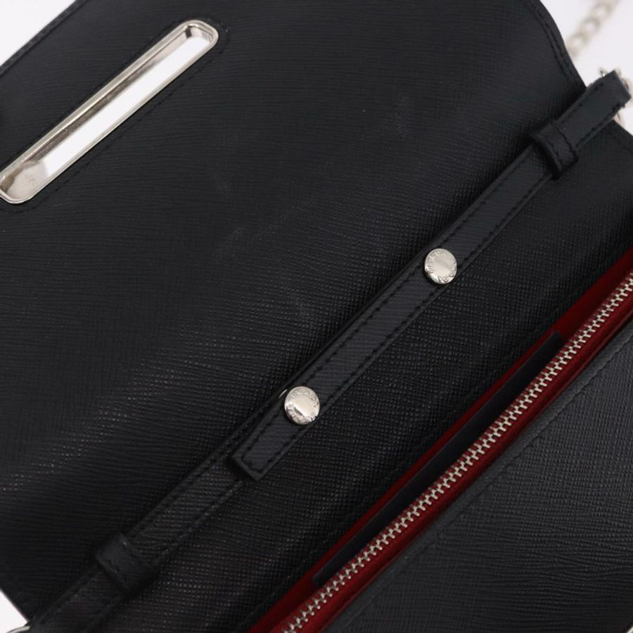 【日本直送】PRADA Robot 鏈條單肩包 Saffiano 黑色銀色 正品 SW2638SM-20