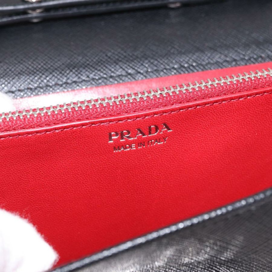 【日本直送】PRADA Robot 鏈條單肩包 Saffiano 黑色銀色 正品 SW2638SM-21