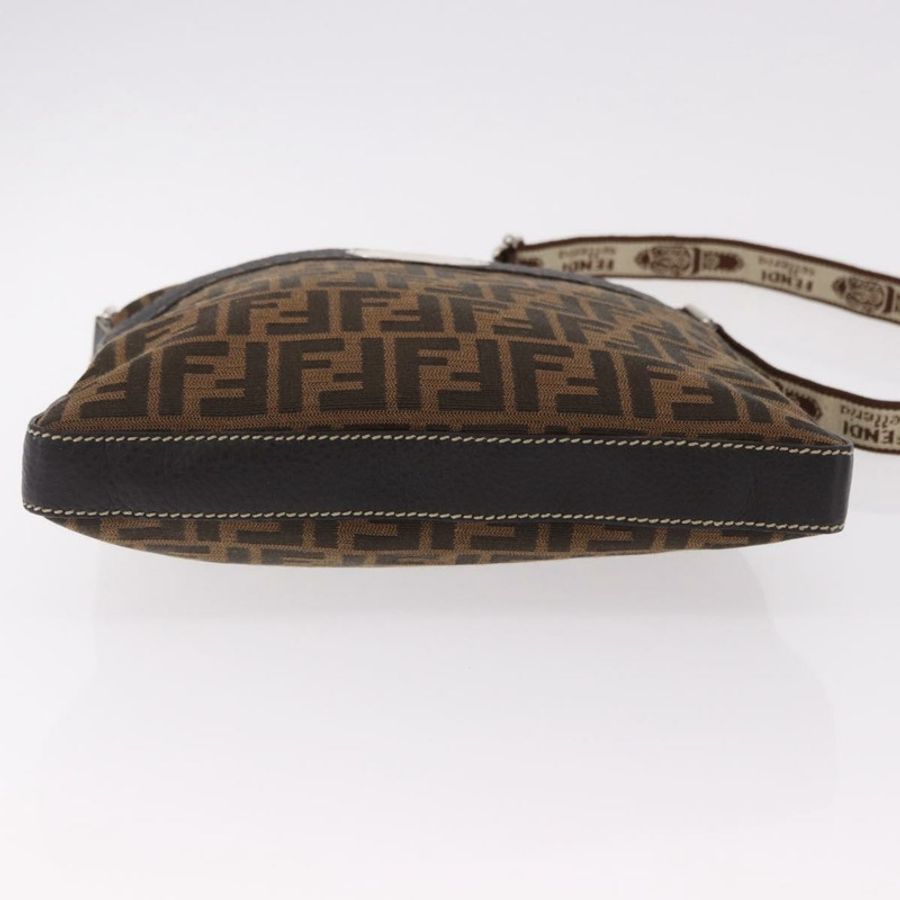 【日本直送】FENDI Zucca帆布Celesia單肩包 棕色 銀色 8BT109 正品 SW2643V-4