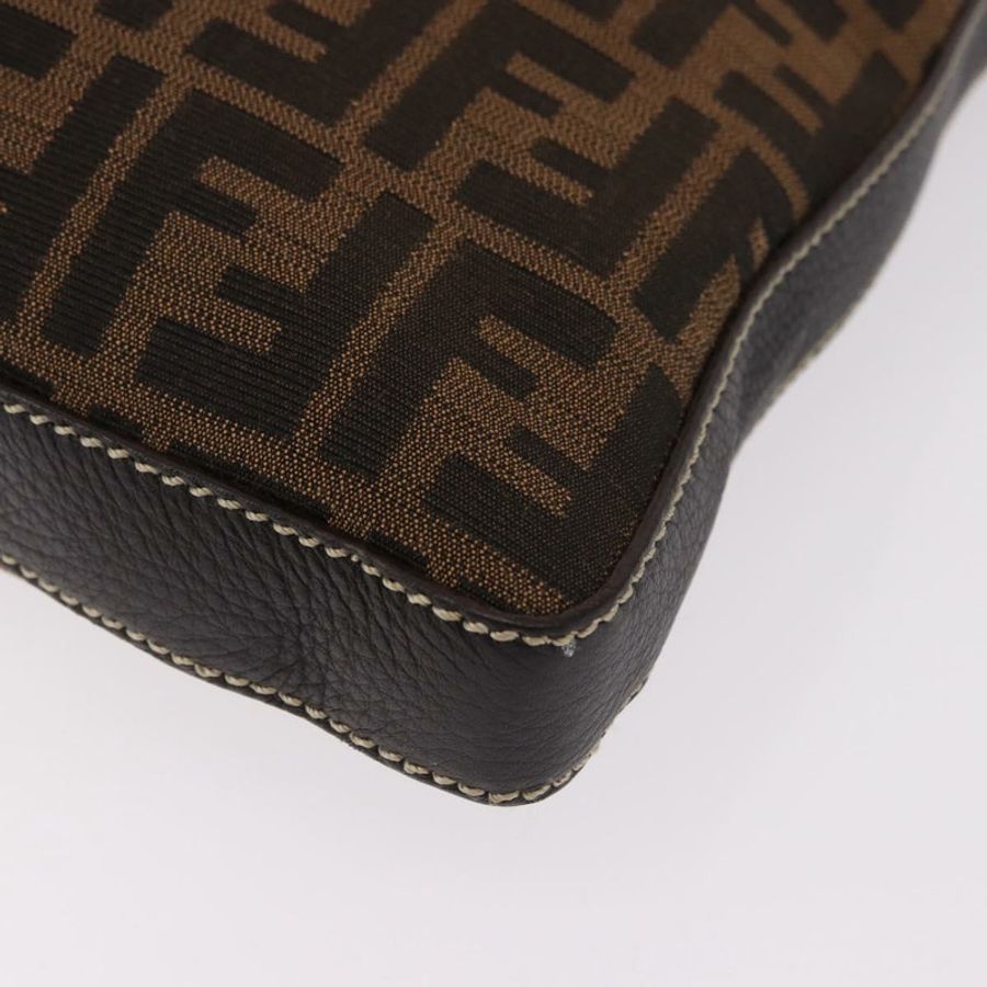 【日本直送】FENDI Zucca帆布Celesia單肩包 棕色 銀色 8BT109 正品 SW2643V-14