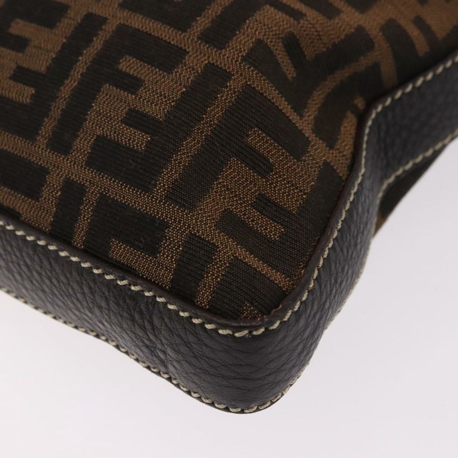 【日本直送】FENDI Zucca帆布Celesia單肩包 棕色 銀色 8BT109 正品 SW2643V-16