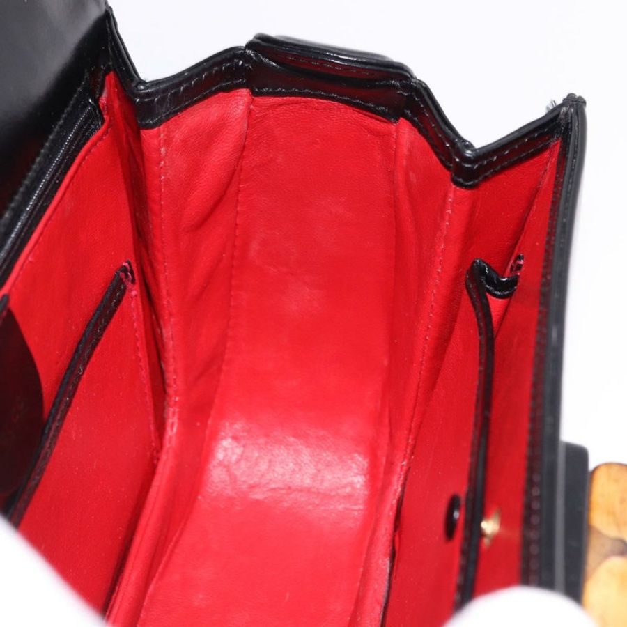 【日本直送】GUCCI 竹節手提包 皮革 兩用 黑色 金色 000 1364 0633 Auth bs36097V-20
