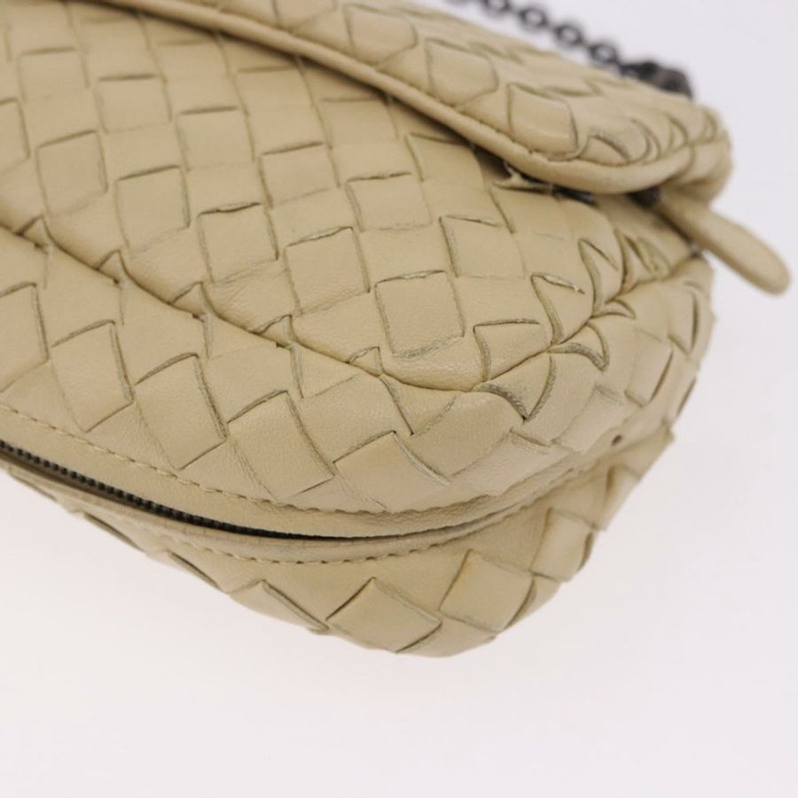 【日本直送】BOTTEGA VENETA INTRECCIATO 鏈條肩背包 皮革 米色 正品 bs36068A-13